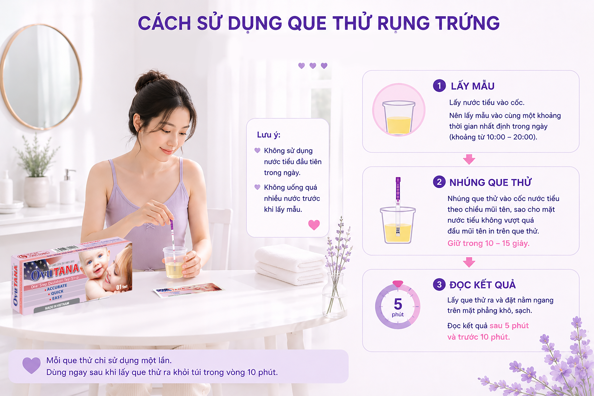 QUY TRÌNH SỬ DỤNG QUE THỬ RỤNG TRỨNG ĐỂ TĂNG CƠ HỘI THỤ THAI 4